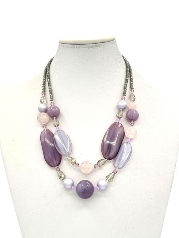 Collana multifilo artigianale Lavanda