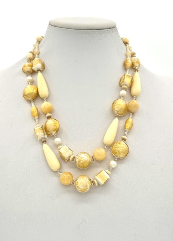 Collana in vetro veneziano Ivory