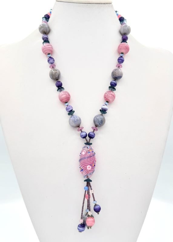 Collana in vetro veneziano Rose