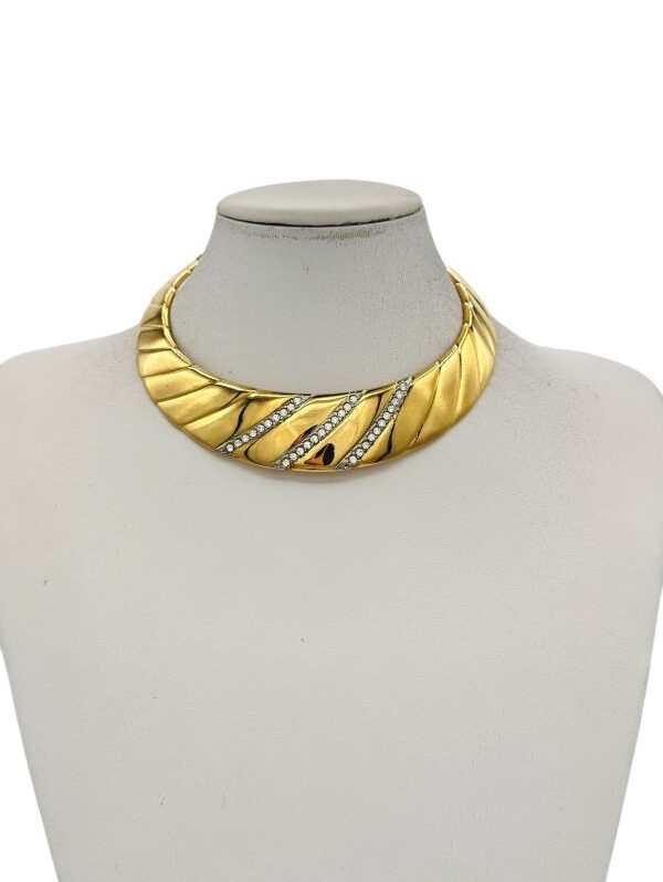 Collare rigido donna stile vintage con zirconi