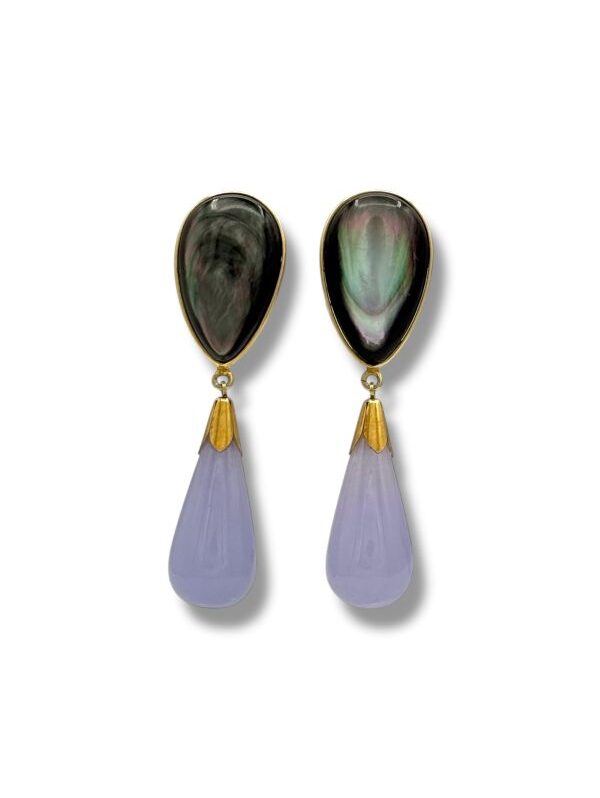 Orecchini argento e pietre dure Ivonne