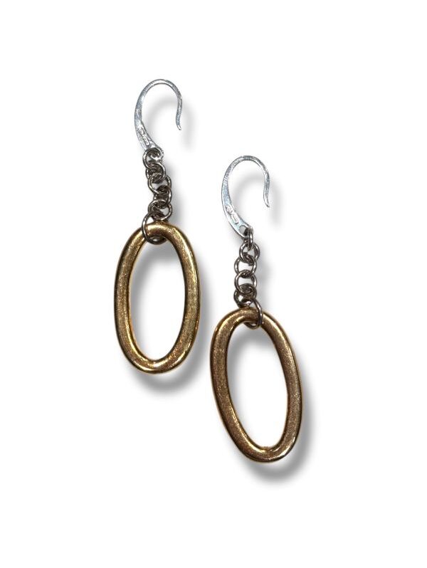 Orecchini pendenti in argento 925 bicolore