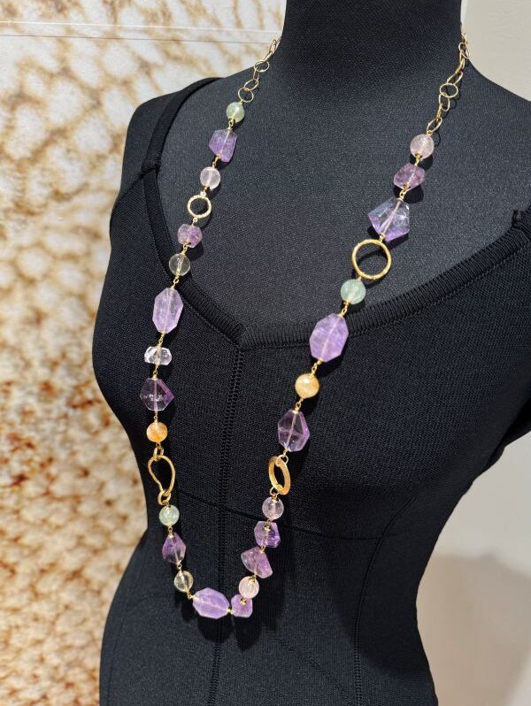 Collana lunga donna in pietre naturali Cloe