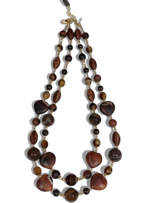 Collana donna in pietre naturali Chocolate