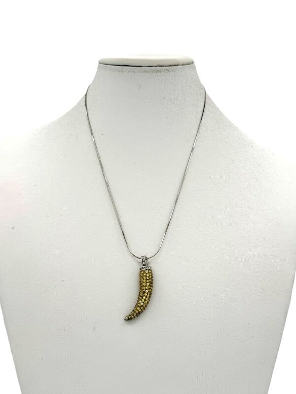 Collana argento corno giallo