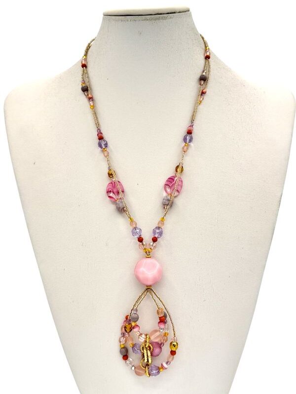 Collana moderna con ciuffo Rosa