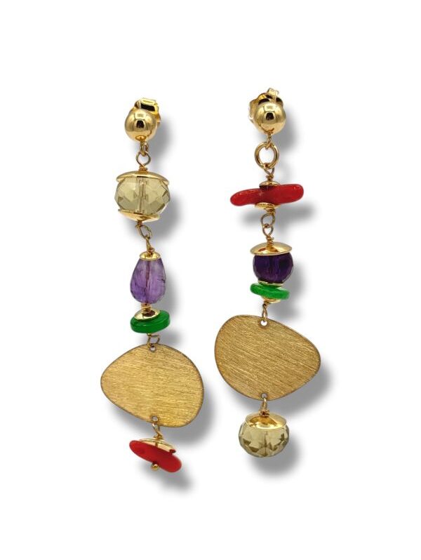 Orecchini pendenti argento e pietre dure Summer