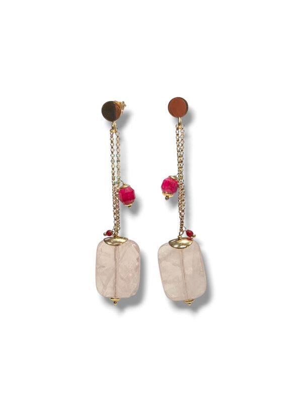 Orecchini in pietra naturale Rosa