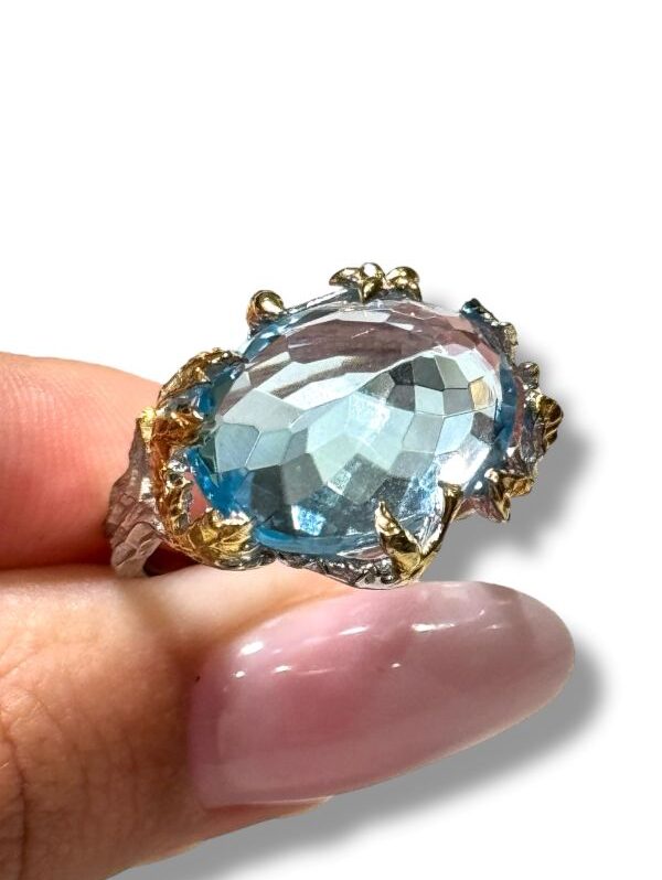 Anello argento e topazio