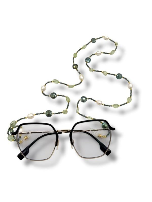 Catena occhiali donna in pietre naturali Verde