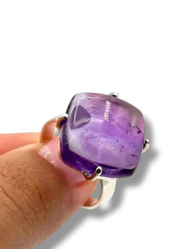 Anello artigianale argento e ametista